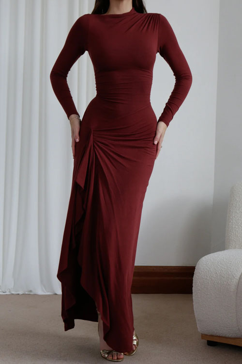 Nonnadress Autumn Winter Casual Lace-Up Stretch Dress