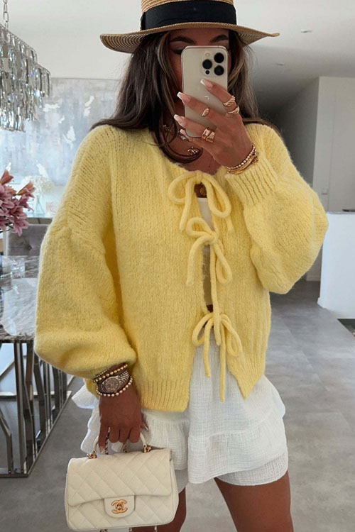 Nonnadress Solid Color Minimalist Knot Sweater