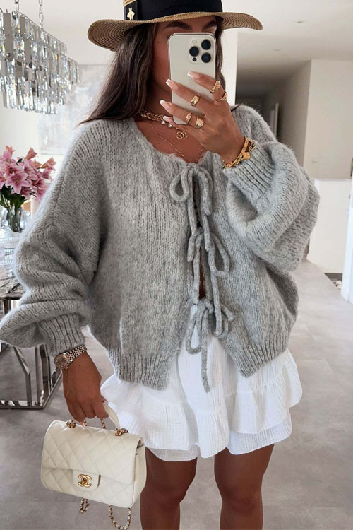 Nonnadress Solid Color Minimalist Knot Sweater