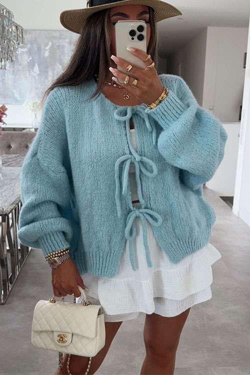 Nonnadress Solid Color Minimalist Knot Sweater