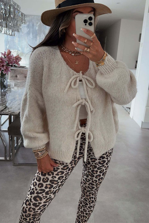 Nonnadress Solid Color Minimalist Knot Sweater