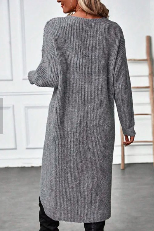 Nonnadress Casual Knit Long Dress Cardigan