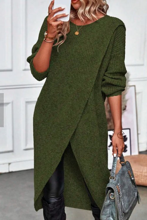 Nonnadress Casual Knit Long Dress Cardigan