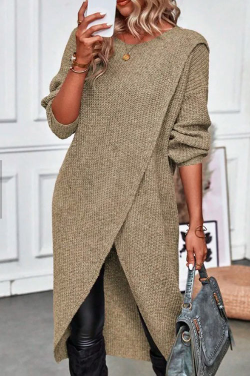 Nonnadress Casual Knit Long Dress Cardigan