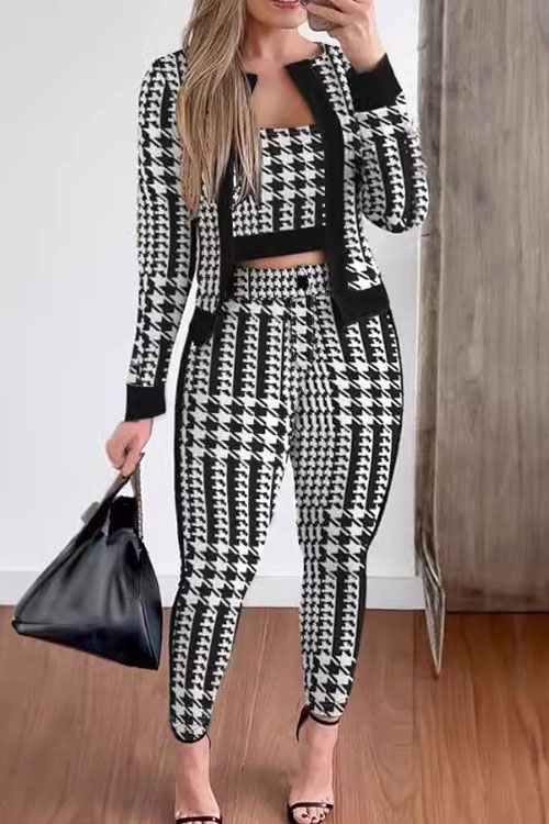 Nonnadress Vest cardigan and leggings three-piece set