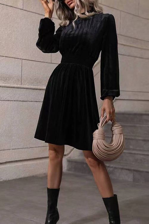 Nonnadress Velvet Long Sleeve Fashion Dress
