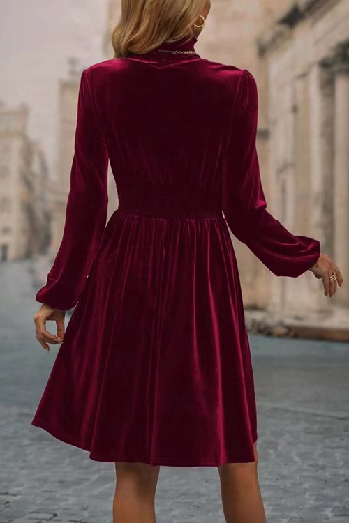 Nonnadress Velvet Long Sleeve Fashion Dress