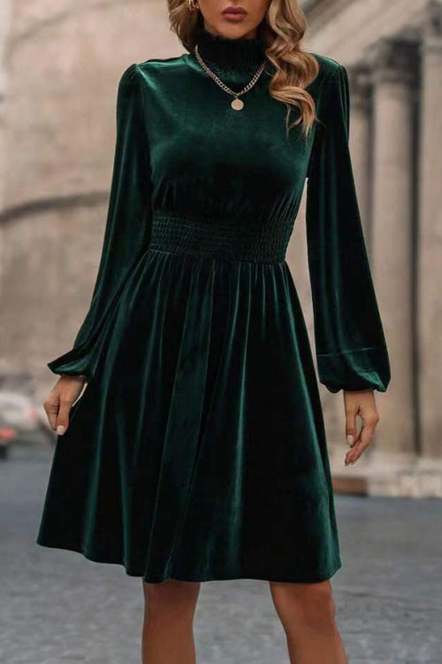 Nonnadress Velvet Long Sleeve Fashion Dress