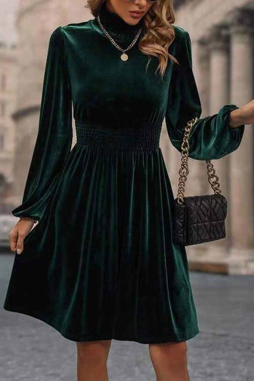 Nonnadress Velvet Long Sleeve Fashion Dress