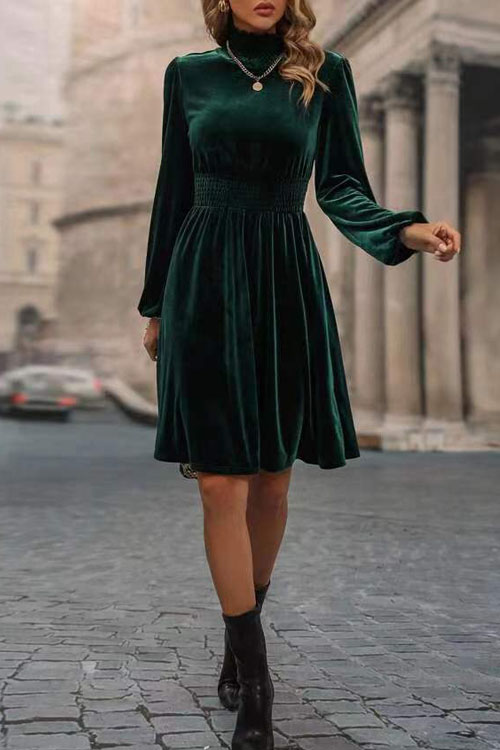 Nonnadress Velvet Long Sleeve Fashion Dress