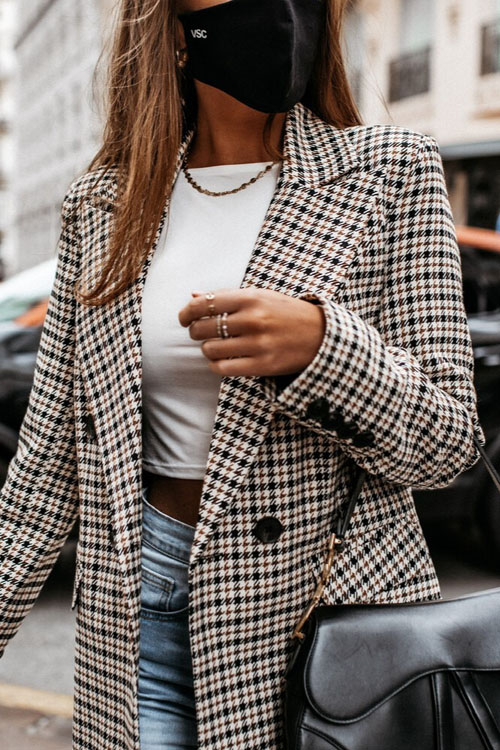 Nonnadress Plaid Casual Petite Blazer