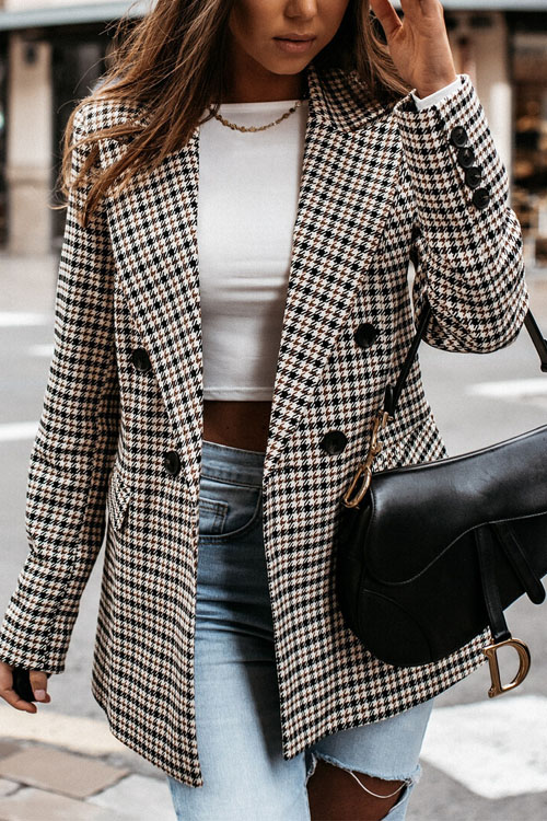 Nonnadress Plaid Casual Petite Blazer
