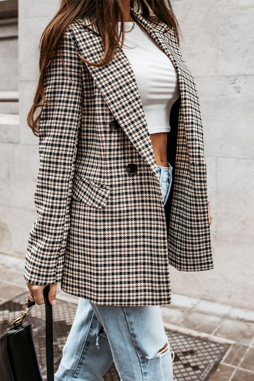 Nonnadress Plaid Casual Petite Blazer