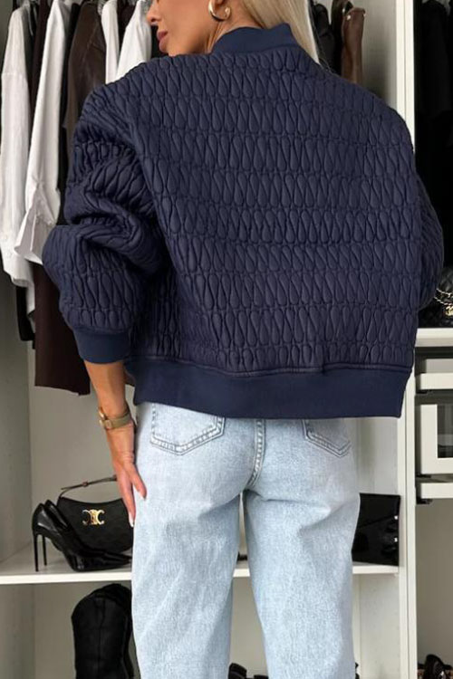 Nonnadress Embroidered Zip Jacket Stand Collar Cotton Coat Jacket