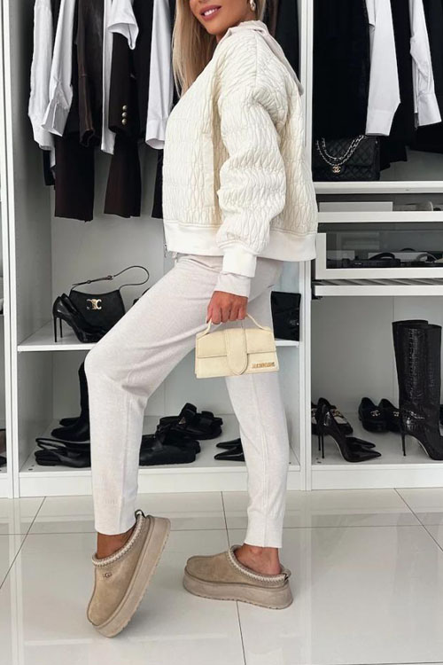 Nonnadress Embroidered Zip Jacket Stand Collar Cotton Coat Jacket