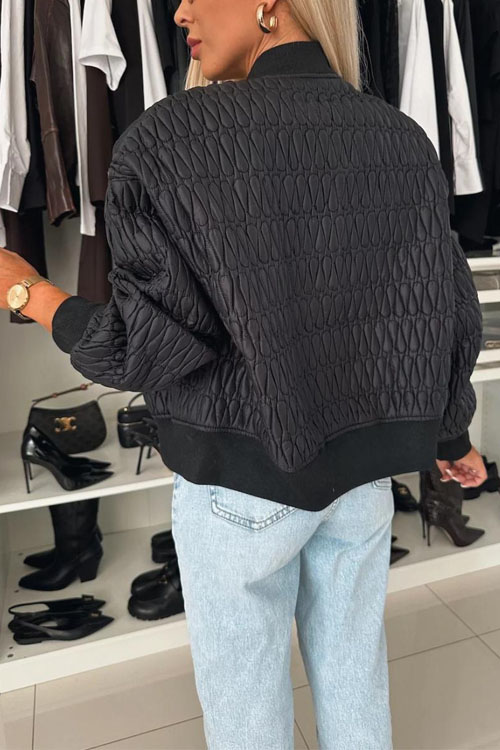 Nonnadress Embroidered Zip Jacket Stand Collar Cotton Coat Jacket