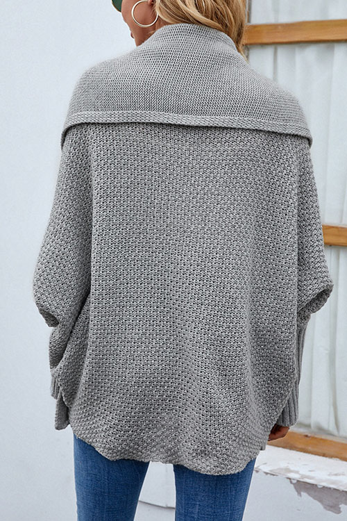 Nonnadress Solid Color Batwing Sleeve Cardigan Sweater