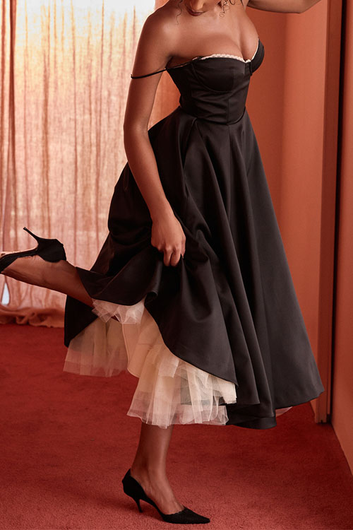 Nonnadress V-Neck Sleeveless Puffy Dress