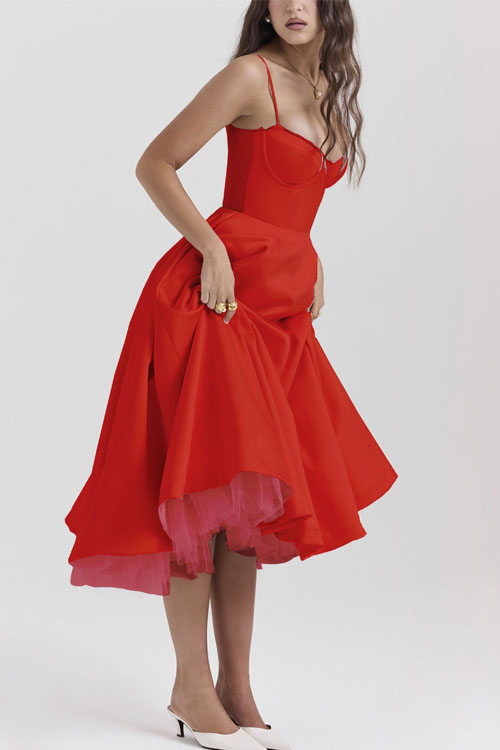 Nonnadress V-Neck Sleeveless Puffy Dress