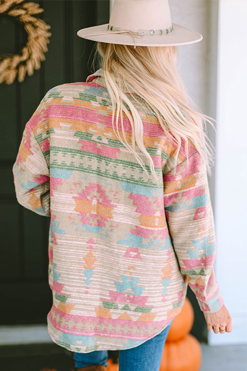 Nonnadress Western Print Single-Breasted Minimalist Jacket