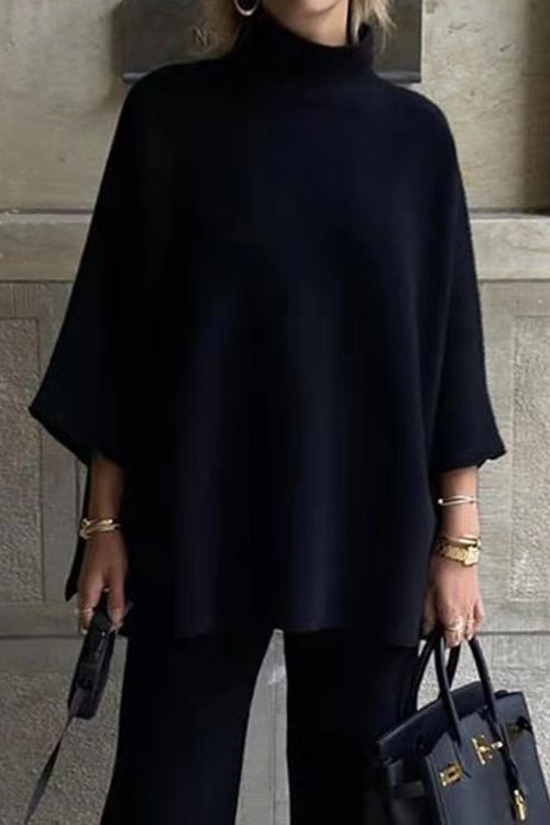 Kathiadress autumn casual solid color knitted suit