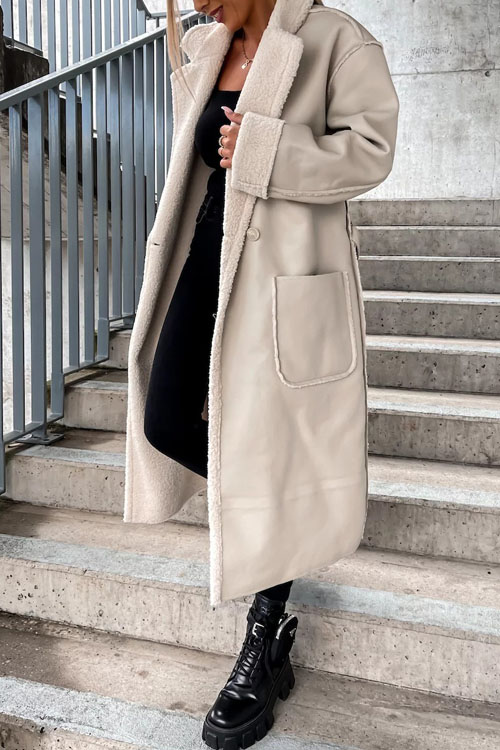 Kathiadress Casual leather thickened windbreaker Loose fashion jacket