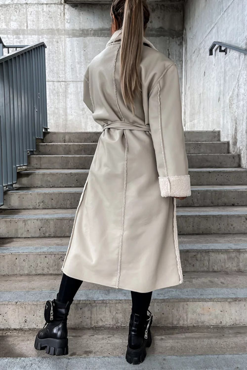 Kathiadress Casual leather thickened windbreaker Loose fashion jacket