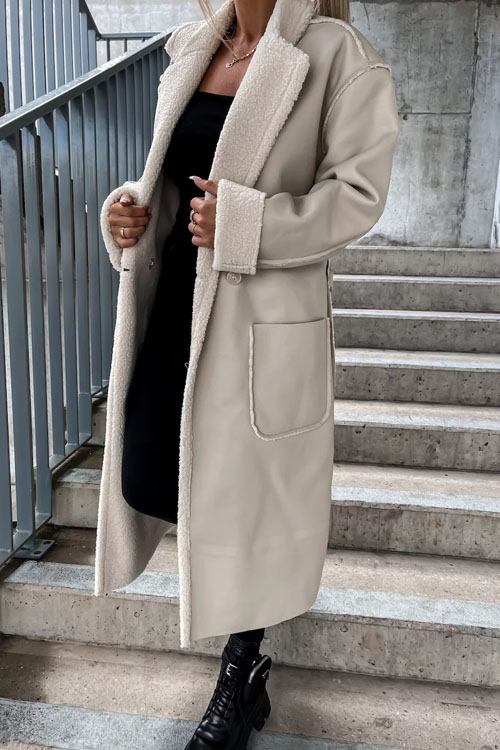 Kathiadress Casual leather thickened windbreaker Loose fashion jacket