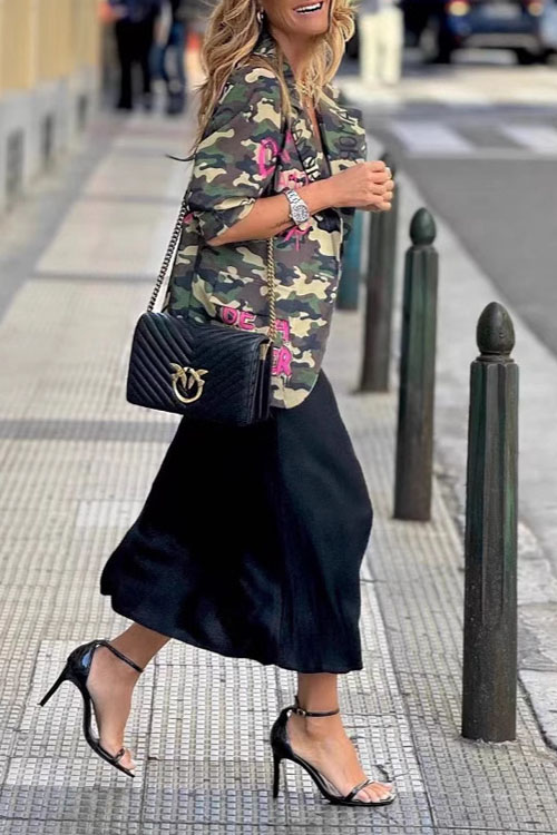 Nonnadress Casual lapel button camouflage blazer