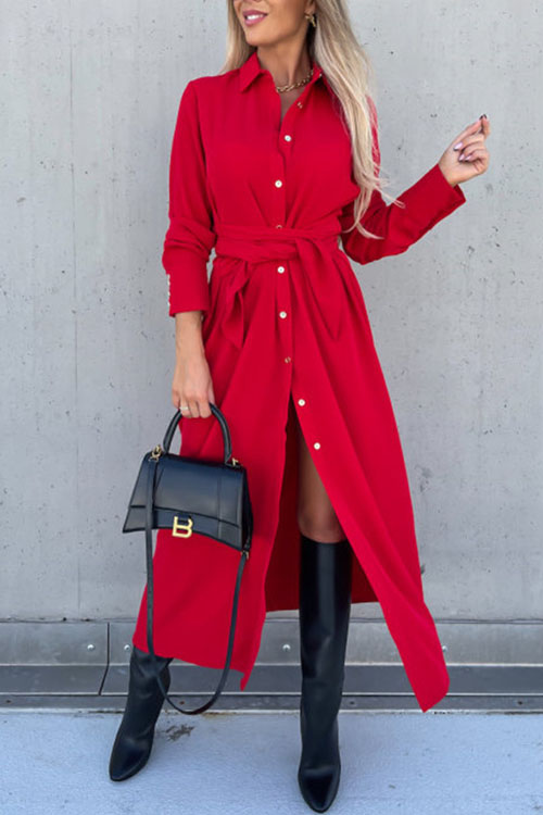 Kathiadress Solid color  long sleeves cardigan dress