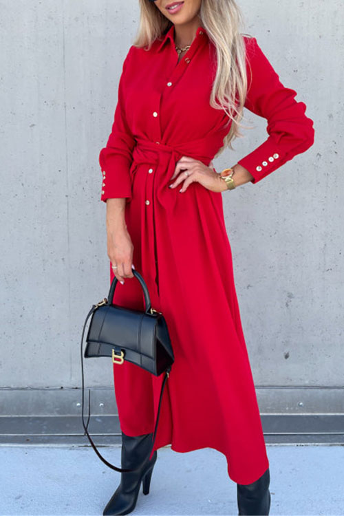 Kathiadress Solid color  long sleeves cardigan dress