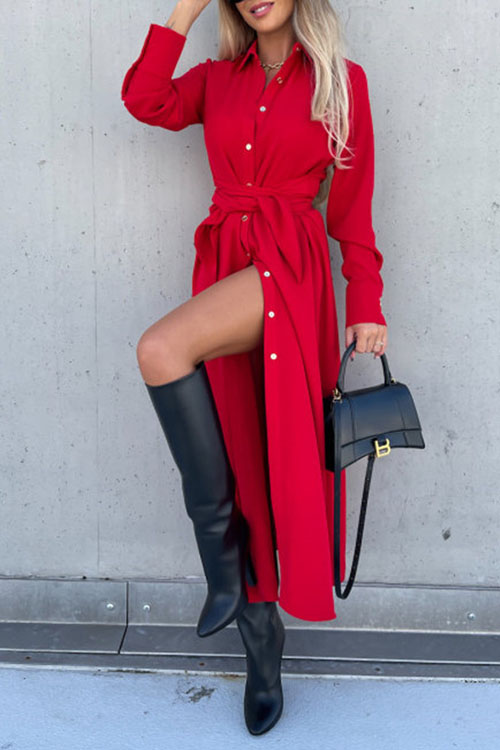 Kathiadress Solid color  long sleeves cardigan dress