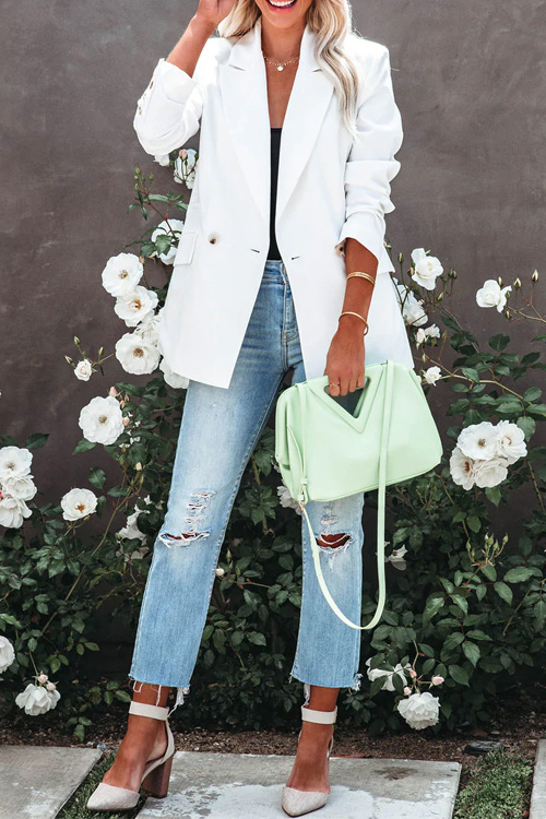 Kathiadress Street trendy lapel slim fit suit top