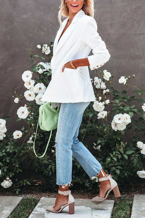 Kathiadress Street trendy lapel slim fit suit top