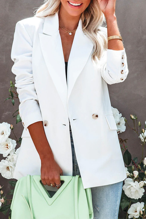 Kathiadress Street trendy lapel slim fit suit top