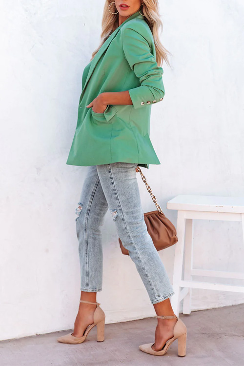 Kathiadress Street trendy lapel slim fit suit top