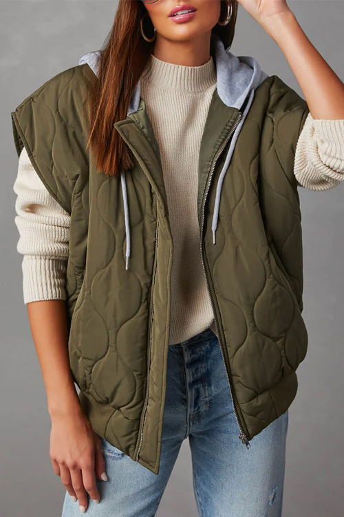 Nonnadress Quilted cotton loose thickened hooded zipper cotton jacket