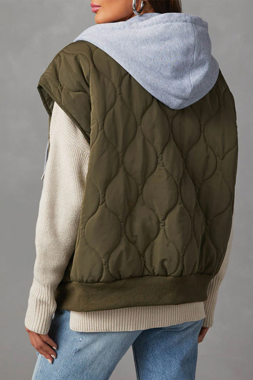 Nonnadress Quilted cotton loose thickened hooded zipper cotton jacket