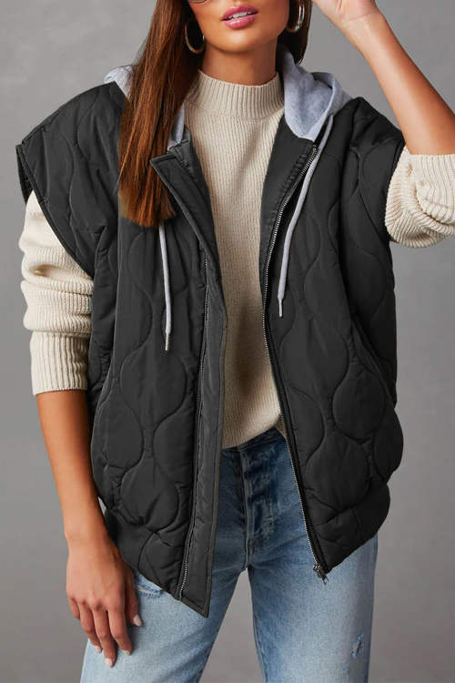 Nonnadress Quilted cotton loose thickened hooded zipper cotton jacket