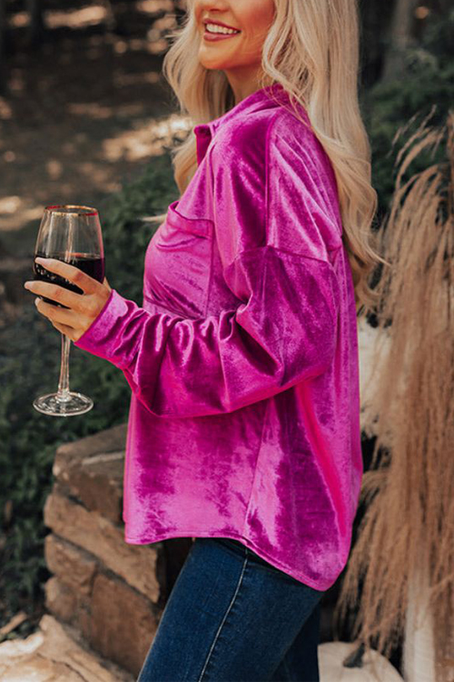 Nonnadress Velvet elegant lapel loose long sleeve shirt