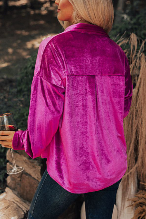 Nonnadress Velvet elegant lapel loose long sleeve shirt