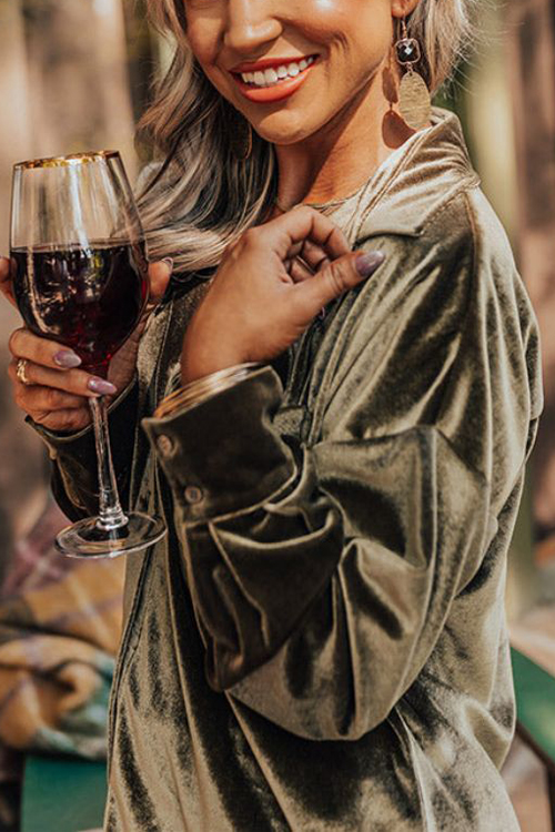 Nonnadress Velvet elegant lapel loose long sleeve shirt