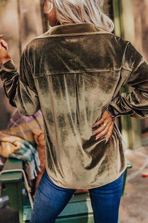 Nonnadress Velvet elegant lapel loose long sleeve shirt
