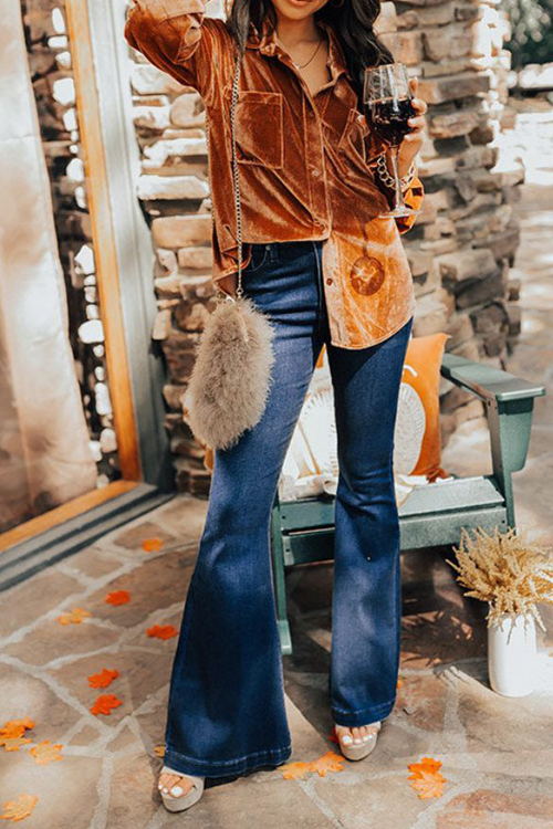 Nonnadress Velvet elegant lapel loose long sleeve shirt