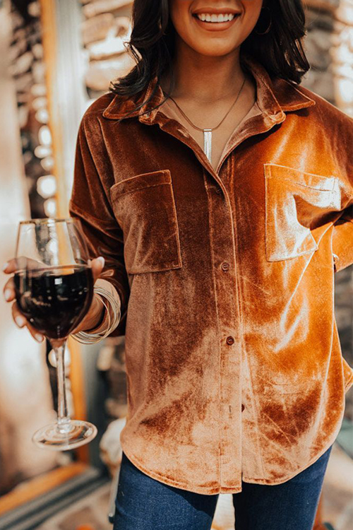 Nonnadress Velvet elegant lapel loose long sleeve shirt