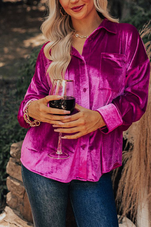 Nonnadress Velvet elegant lapel loose long sleeve shirt