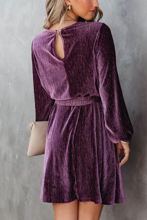 Nonnadress  Party casual velvet pressed lace-up dress