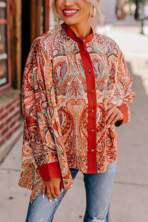 Nonnadress Retro Printed Loose Street Fashion Shirt top