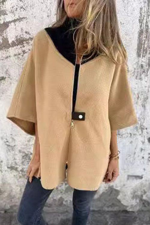 Nonnadress Casual Loose Zip-Up Stand Collar Jacket