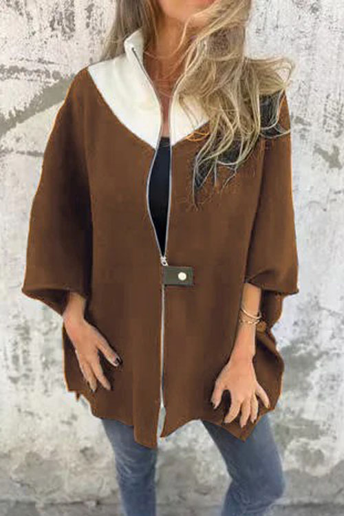 Nonnadress Casual Loose Zip-Up Stand Collar Jacket